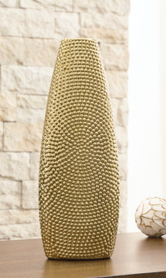 Gold Finish gold-tone vase, full product view - 1