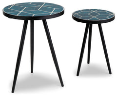 Teal Clairbelle two-table set, full product view - 1