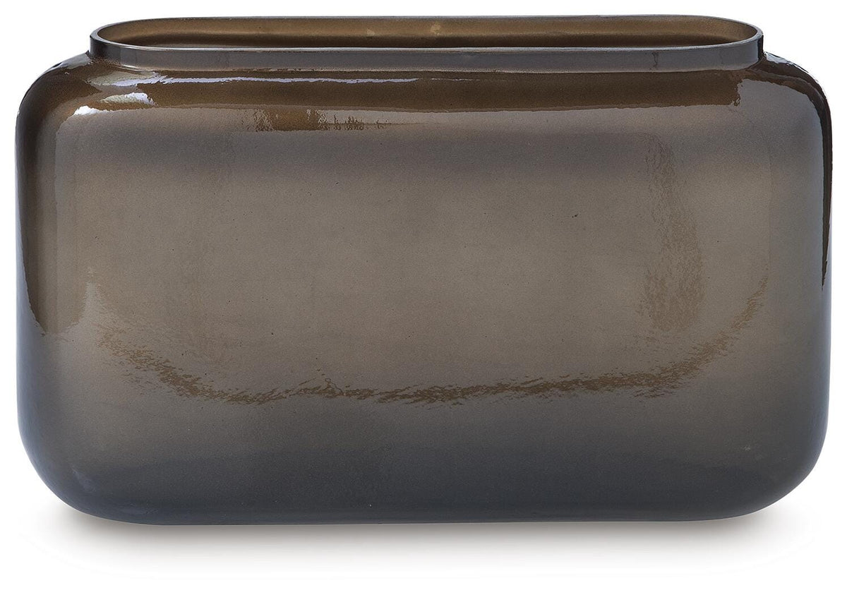 Gray/Gold Finish 7.5-inch height vase, full product view