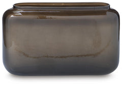 Gray/Gold Finish 7.5-inch height vase, full product view - 1