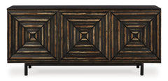 Distressed Black Accent Cabinet, view 2 - 2