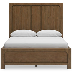 Light Brown Bed Queen, view 3; selected furniture detail; mattress bedding and decor excluded - 4