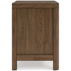Light Brown Nightstand, view 3; selected furniture detail; mattress bedding and decor excluded - 45