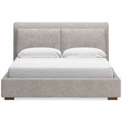 Light Neutral / Light Brown Bed King, view 2; selected furniture detail; mattress bedding and decor excluded - 14