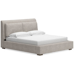 Light Neutral / Light Brown Bed California King, view 1; selected furniture detail; mattress bedding and decor excluded - 23