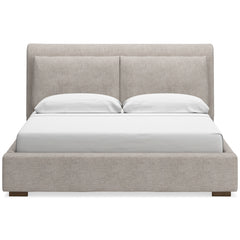 Light Neutral / Light Brown Bed California King, view 2; selected furniture detail; mattress bedding and decor excluded - 24