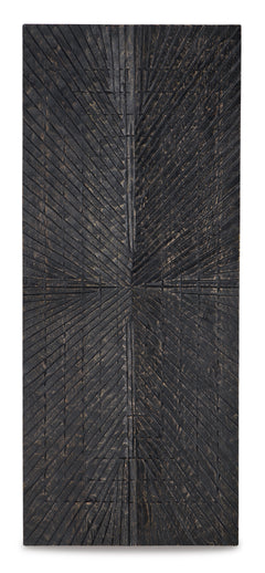Antique Black Lenora carved wood wall decor, full product view - 1