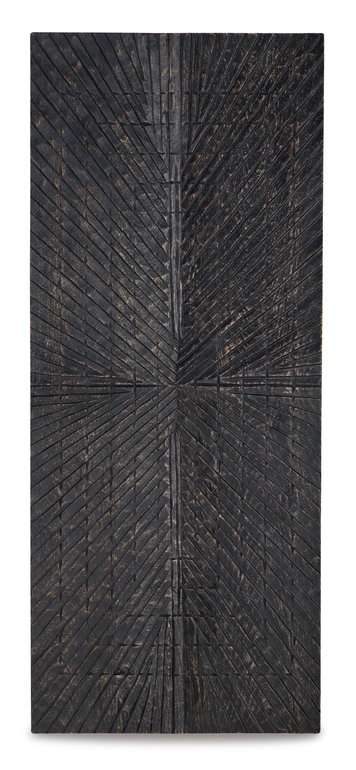 Antique Black Lenora carved wood wall decor, full product view