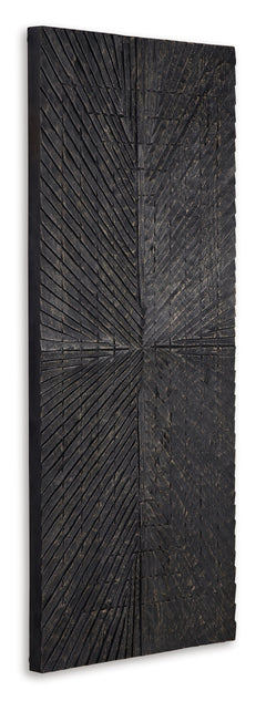 Antique Black Lenora carved wood wall decor, product view 2 - 2