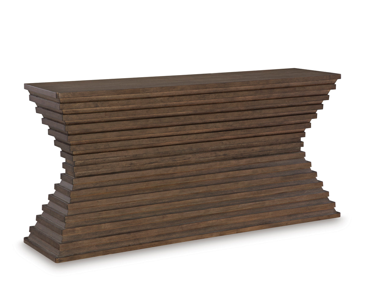 Warm Brown Sofa Console Table, full product view