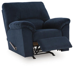 Navy, full recliner in open position - 3