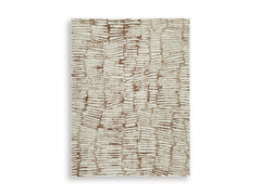 Cream/Tan/Rust 63" x 83", complete rug product view - 5