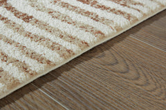 Cream/Tan/Rust 63" x 83", pile and edge detail - 7