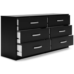 Black / 59 in wide, dresser with drawers open - 8