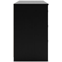 Black / 59 in wide, side view of dresser - 9