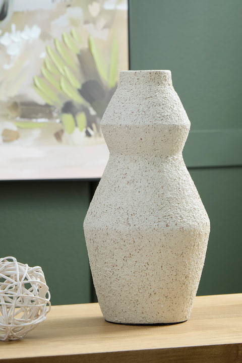 Dawthorne Cream Speckled Terracotta Hourglass Vase