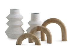 White/Natural Brown five-piece accessory set, product view 2 - 2