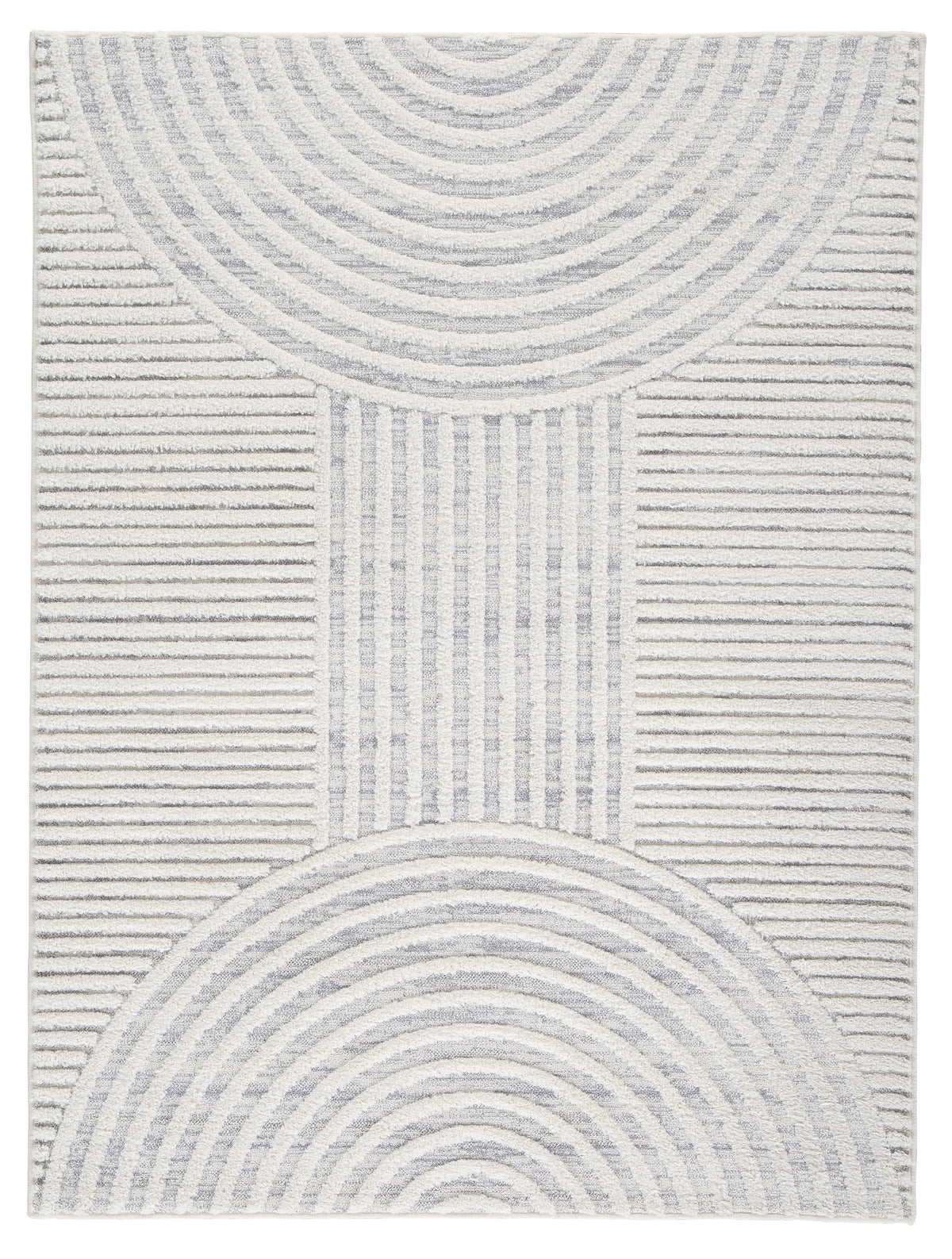 Gray/Cream 94" x 120", complete rug design; representative size