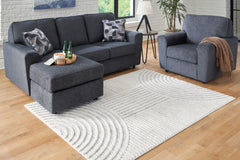 Gray/Cream 94" x 120", room view; furniture excluded - 2