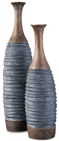 Antique Gray/Brown vase set, product view 2 - 2