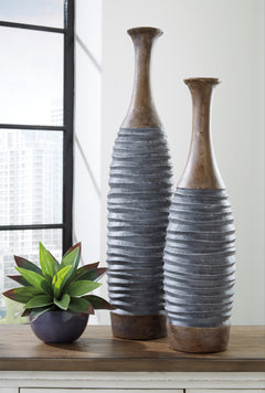 Antique Gray/Brown vase set, product view 3 - 3