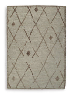 Beige/Brown 60" x 83", complete rug product view - 1