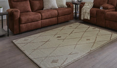 Beige/Brown 60" x 83", room view; furniture excluded - 2