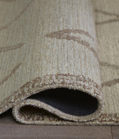 Beige/Brown 60" x 83", rolled rug backing detail - 4