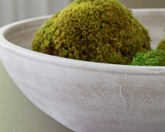 Distressed White decorative terracotta bowl, product view 4 - 12