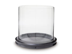 Clear/Black clear glass and black marble candle holder, product view 2 - 5