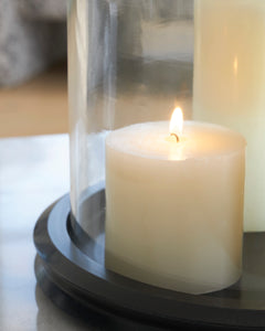 Clear/Black clear glass and black marble candle holder, product view 3 - 6