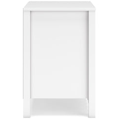 White, side view of nightstand - 4