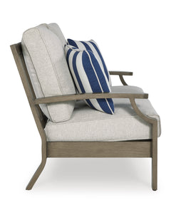 Brown/Beige Loveseat w/Cushion, product view 5 - 4