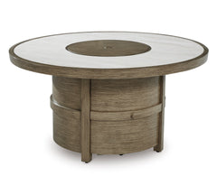 Beige Fire Pit Table, full product view - 1