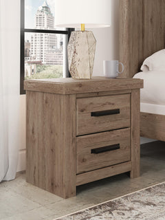 Light Brown / Nightstand, room setting; accessories not included - 4