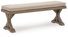 Beige, full bench with cushion angled view - 1