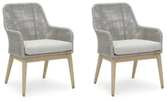 Gray, complete pair of dining armchairs - 1