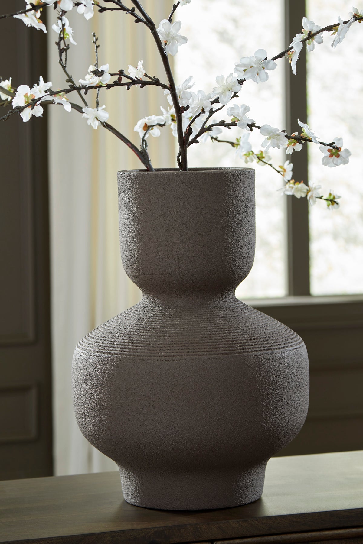Brown 18.13-inch height vase, full product view