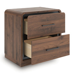 Walnut Brown / Nightstand, drawers open - 2