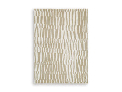 Beige/White 59.5" x 82.5", complete rug product view - 5