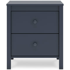 Navy Blue, full front view of nightstand - 3