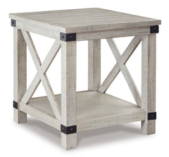 Whitewash Whitewashed Pine Shelf End Table, full product view - 1