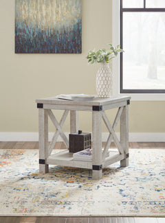 Whitewash Whitewashed Pine Shelf End Table, product view 4 - 4