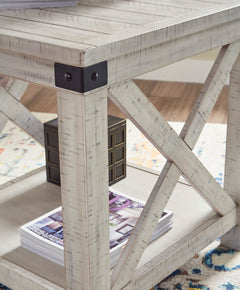 Whitewash Whitewashed Pine Shelf End Table, product view 5 - 5