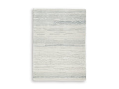 Ivory/Blue 60.75" x 83.13", complete rug product view - 5