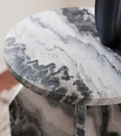 Black/White/Taupe Accent Table, view 2 - 2