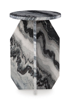 Black/White/Taupe Accent Table, view 4 - 4