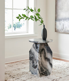 Black/White/Taupe Accent Table, view 5 - 5