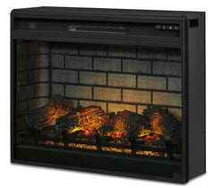 Black 31" Wide, complete fireplace insert left-angle view - 5