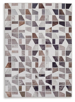 Multi 60" x 83.5", complete rug product view - 5